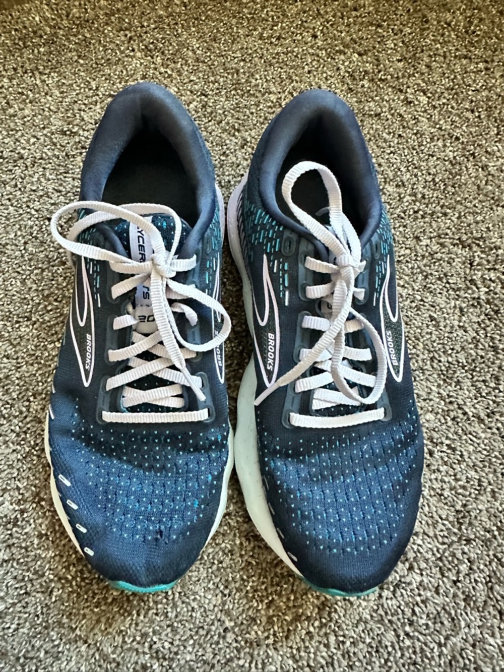 Brooks Glycerin GTS 20 Womens 8.5 Wide Blue Running Shoes Sneakers 1203701D499 - Picture 2 of 7